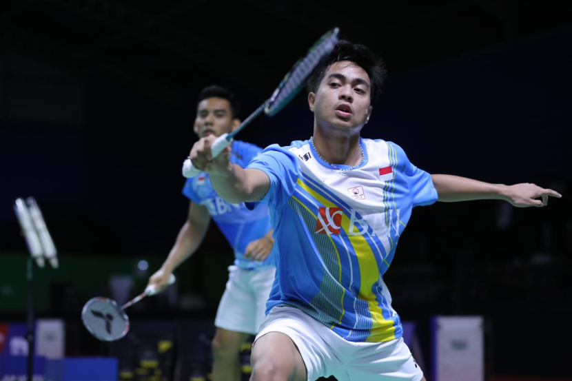 Pasangan baru Pramudya Kusumawardana/Rahmat Hidayat tembus ke perempat final Malang Indonesia International Challenge 2022.