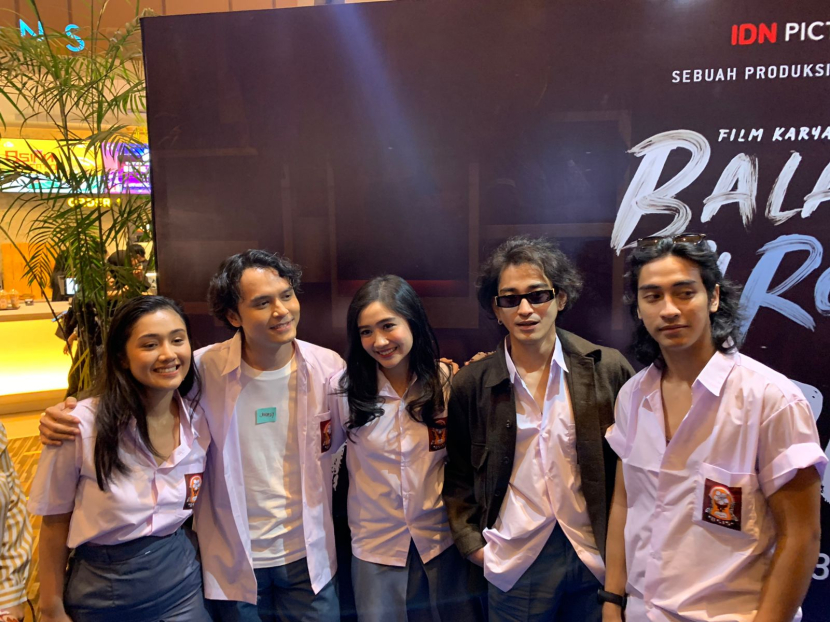 Zulfa Maharani, Jourdy Pranata, Febby Rastanty, Abidzar Al-Ghifari, dan Bio One, ditemui usai press screening Balada Si Roy di XXI Epicentrum Jakarta, Selasa (10/1/2023). Dok Rahma Sulistya