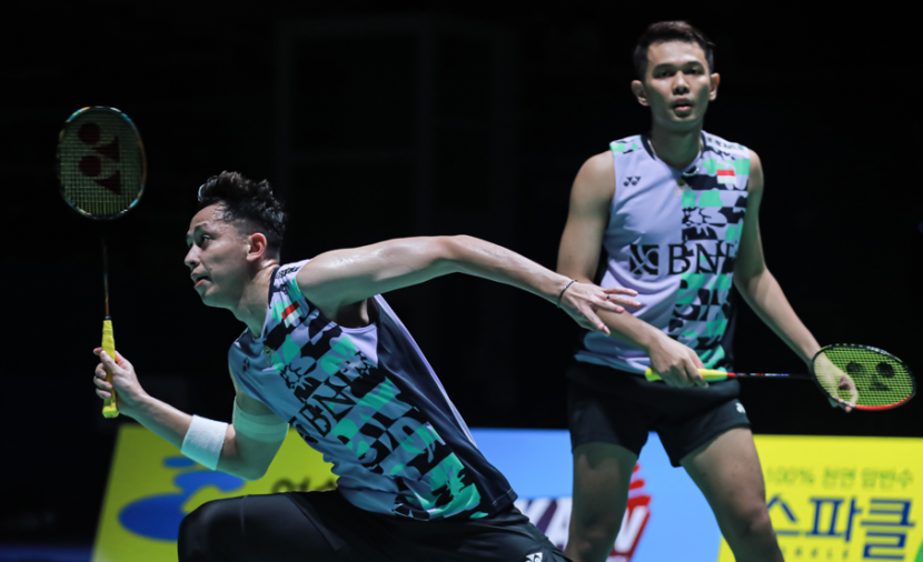 Pasangan ganda putra Indonesia dan Cina saling berbalas kemenangan di babak pertama Japan Open 2023.