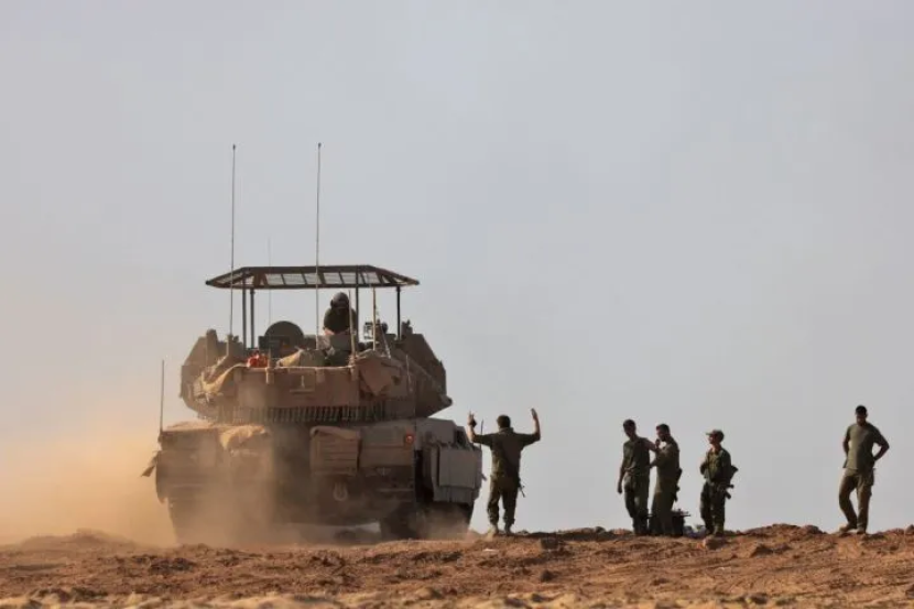 Tentara Israel di perbatasan Gaza. (getty image).
