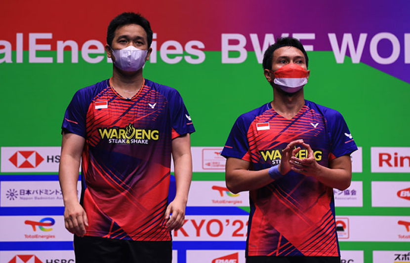  Pasangan ganda putra Indonesia Mohammad Ahsan/Hendra Setiawan. 