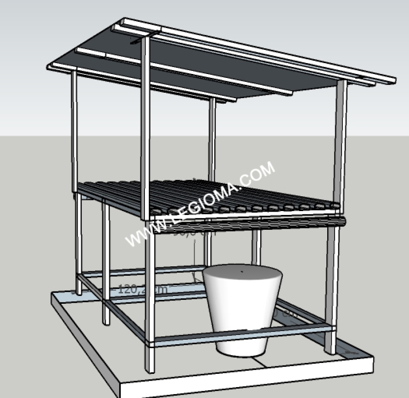 Instalasi hidroponik sederhana, gunakan atap agar air hujan tidak  masuk bercampur dengan air tandon