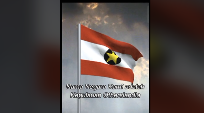 Negara baru bernama Otherslandia. Sebuah video yang mengabarkan terbentuknya negara baru bernama Otherslandia viral di TikTok. Foto: Tangkapan Layar.