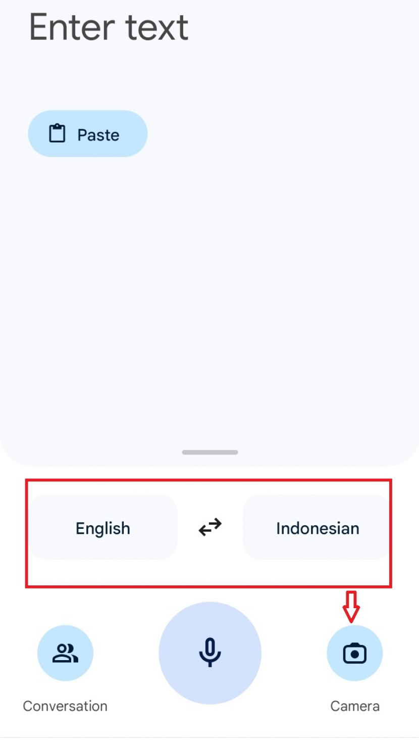 Aplikasi Google Translate. Cara translate Bahasa Inggris ke Indonesia dengan kamera HP