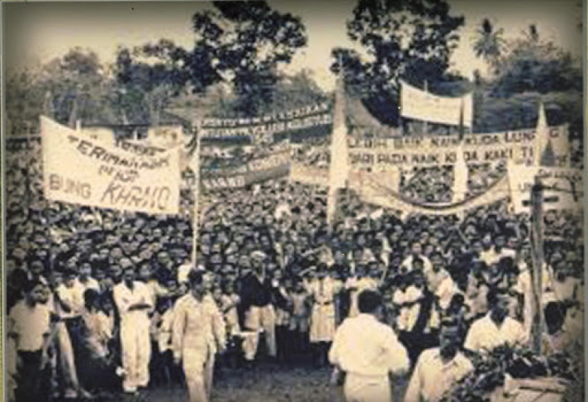 Suasana kampanye Pemilu 1955.