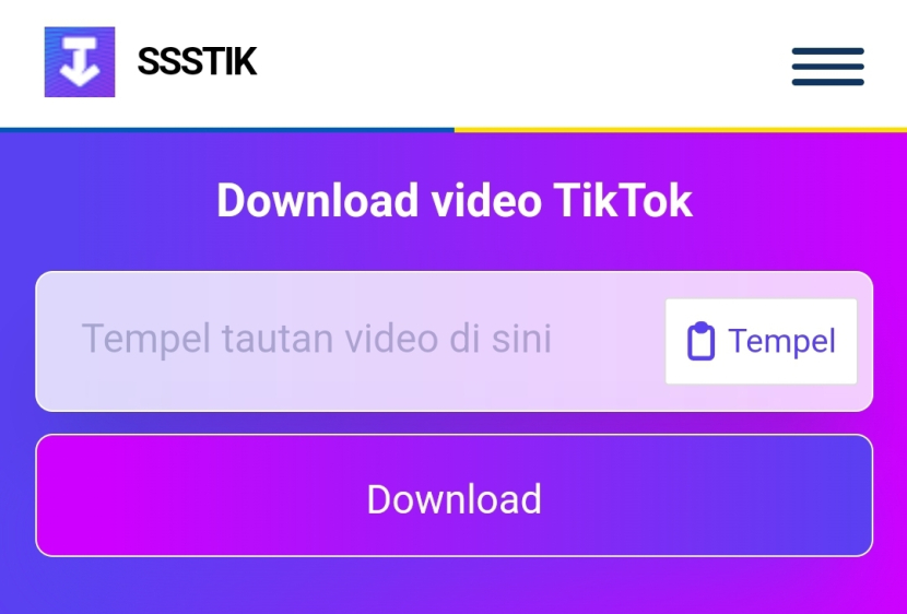 Download video Tiktok lewat SSStik.