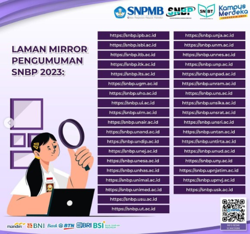 38 laman mirror untuk melihat pengumuman SNBP 2023. 