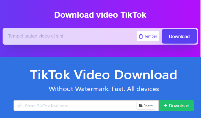 Snaptik dan SSSTiktok Download Video Tiktok tanpa watermark