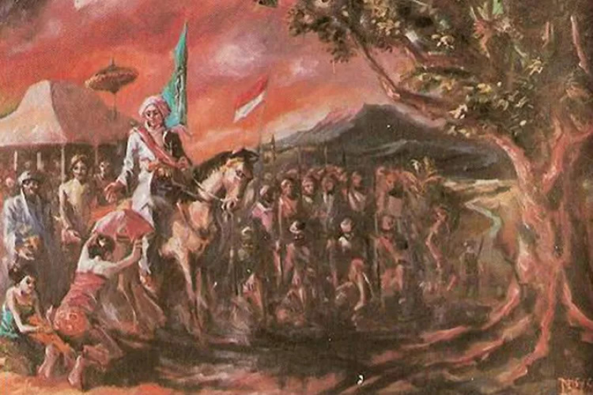 Lukisan Pangeran Diponegoro, cat minyak, Delsy Sjamsumar . (Wikipedia)