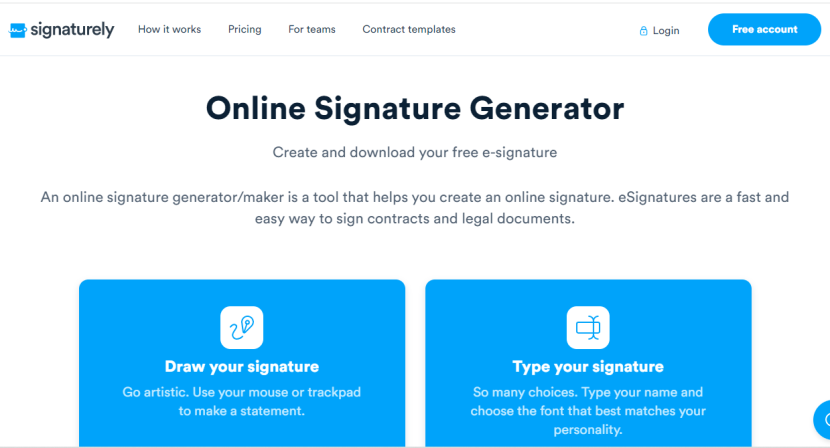 Signaturely. Aplikasi tanda tangan elektronik berbasis web. Foto: Tangkapan layar