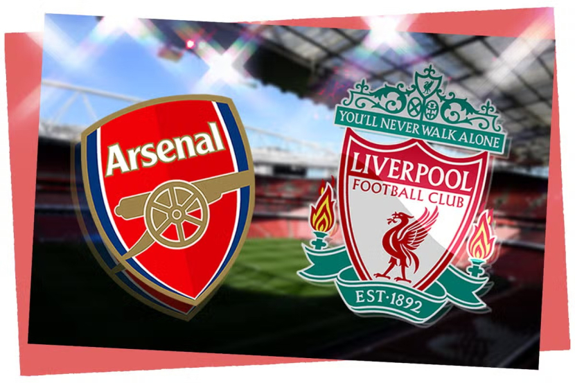 Logo Arsenal (kiri), Liverpool (kanan). Foto: The Standard. 