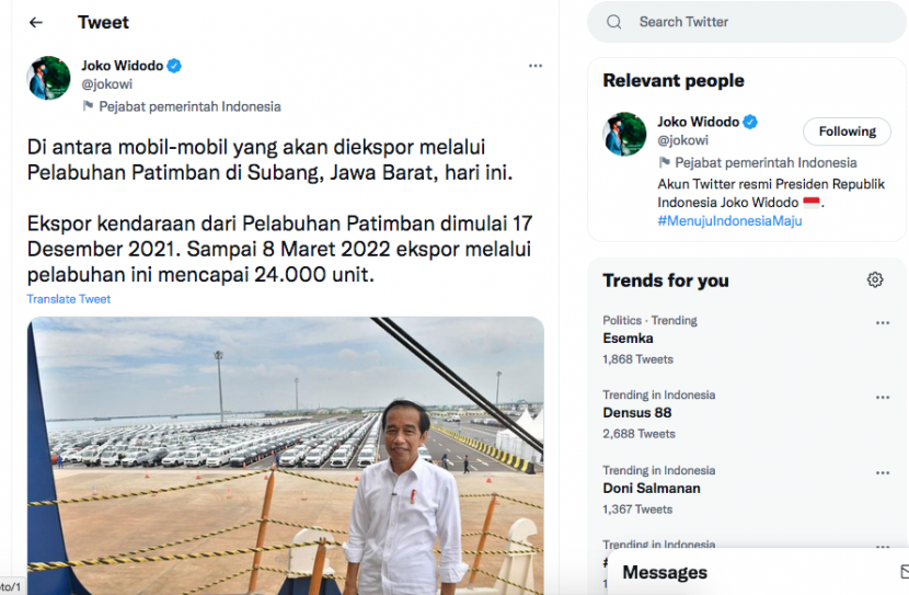 Pertanyaan bernada sindiran Roy Suryo ke Jokowi. (sumber: twitter)