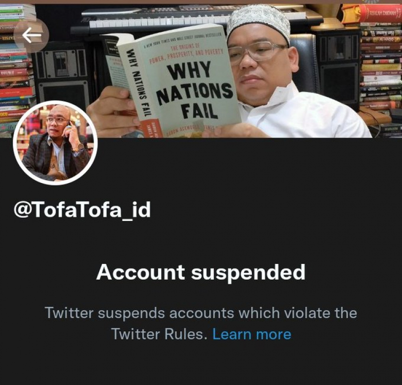 Akun @TofaTofa_id ditangguhkan.