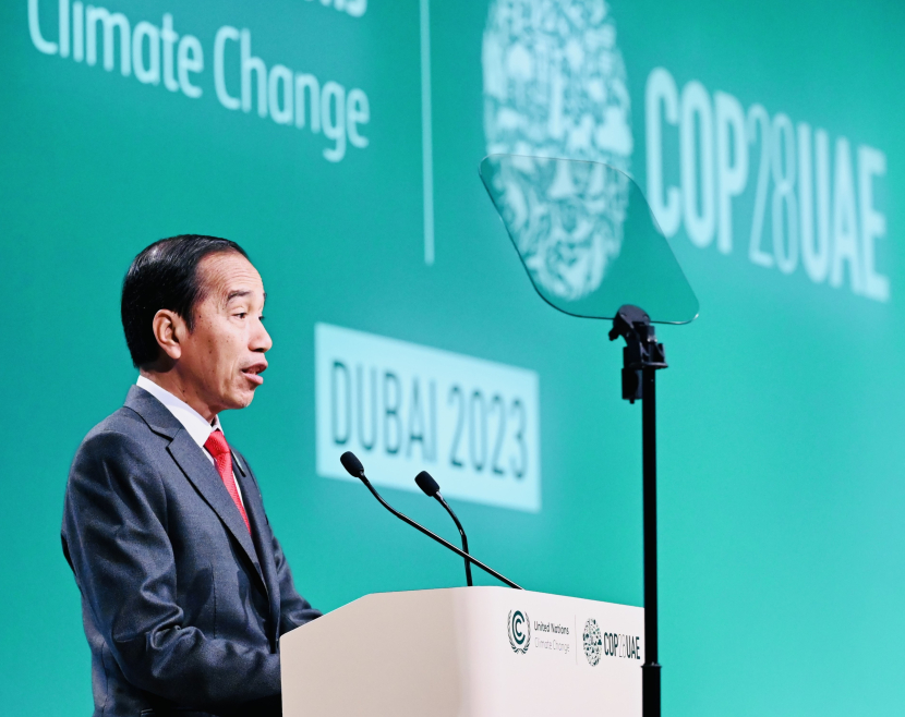 Presiden Jokowi dalam rangkaian World Climate Action Summit (WCAS) COP28 di Dubai, Persatuan Emirat Arab (PEA) (dok. BPMI Setpres/Laily Rachev)