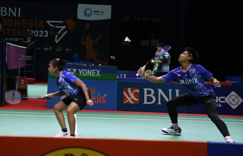 Pasangan muda Marwan Faza/Jessica Maya Rismawardani menjadi satu-satunya wakil Indonesia di semifinal Indonesia Masters I 2023 Super 100.
