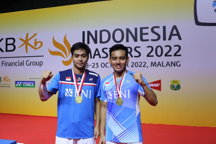 Menjadi juara Indonesia masters 2022, Pramudya/Rahmat mengakui sempat kewalahan.