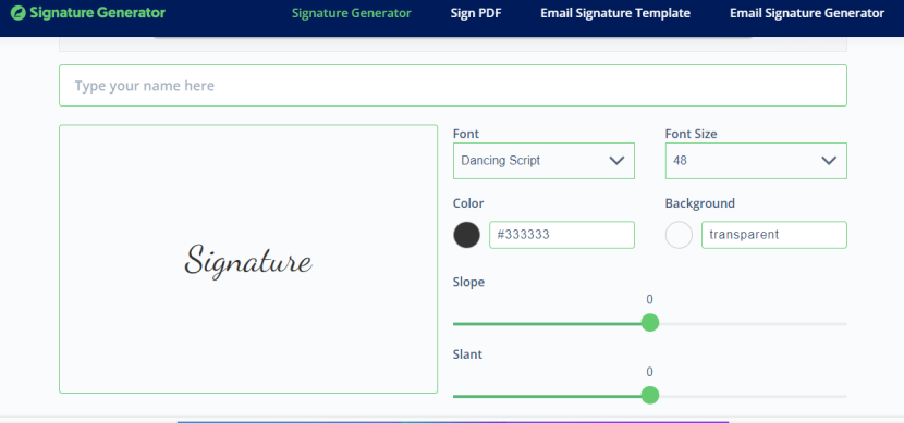 Signature Generator. Aplikasi tanda tangan elektronik berbasis web. Foto: Tangkapan layar