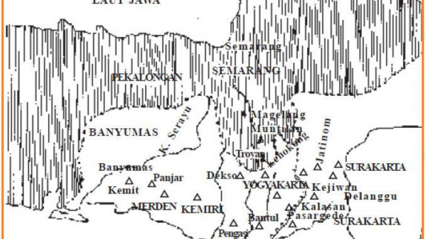 Sebaran wilayah Benteng Stelsel pada perang Diponegoro.