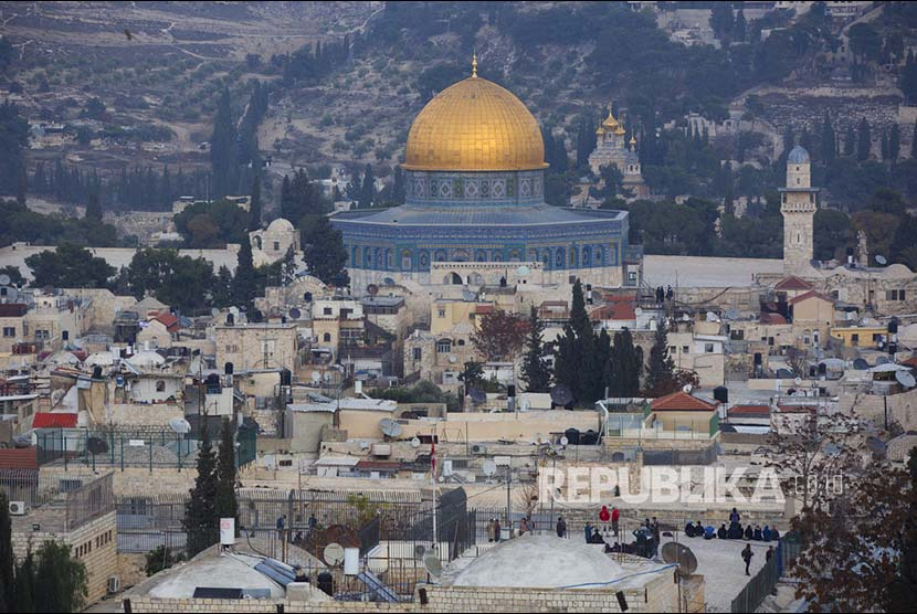 Kubah Batu di Masjid al-Aqsha. (Oded Balilty/AP)