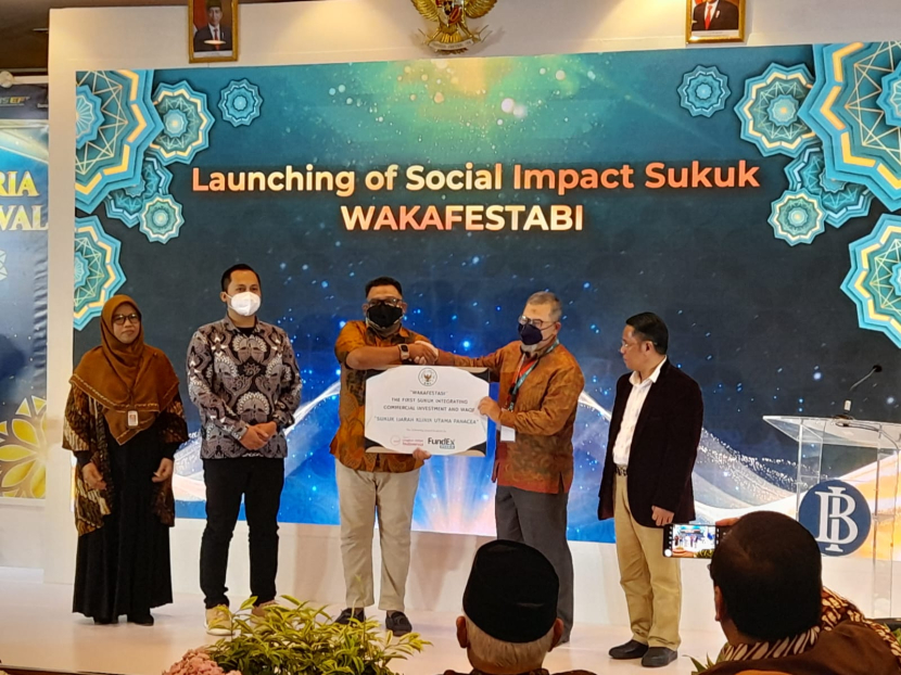 Peluncuran Social Impact Sukuk Wakafestasi pada gelaran Indonesia Sharia Economic Festival (ISEF) di Jakarta Convention Center (JCC) pada Jumat, (7/10/2022).