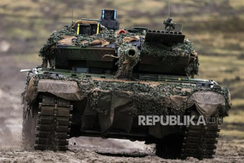 Tank tempur Leopard 2 A6 buatan Jerman (Dok Republika.co.id) 