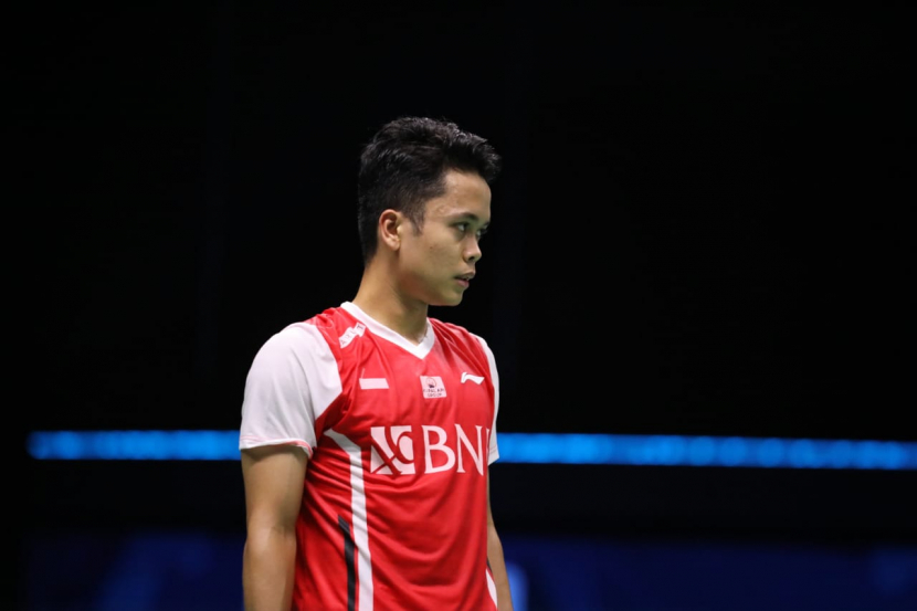 Anthony Sinisuka Ginting memberikan angka kemenangan pertama untuk Indonesia di laga semifinal Piala Thomas 2022 melawan Jepang.