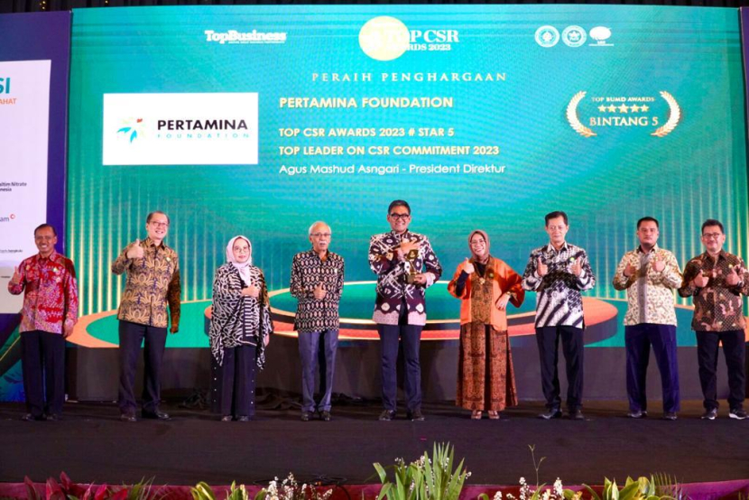 Pertamina Foundation Raih Bintang Lima Top CSR Awards 2023. Foto: Pertamina Foundation 