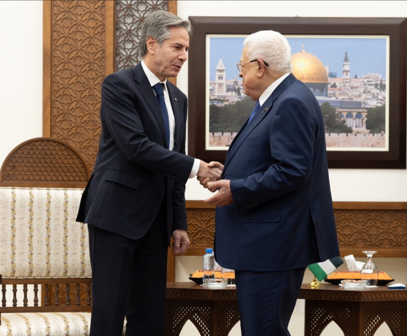 Menteri Luar Negeri Amerika Serikat (AS) Antony Blinken dan Presiden Otoritas Palestina Mahmoud Abbas bertemu pada Rabu (11/1/2024). 