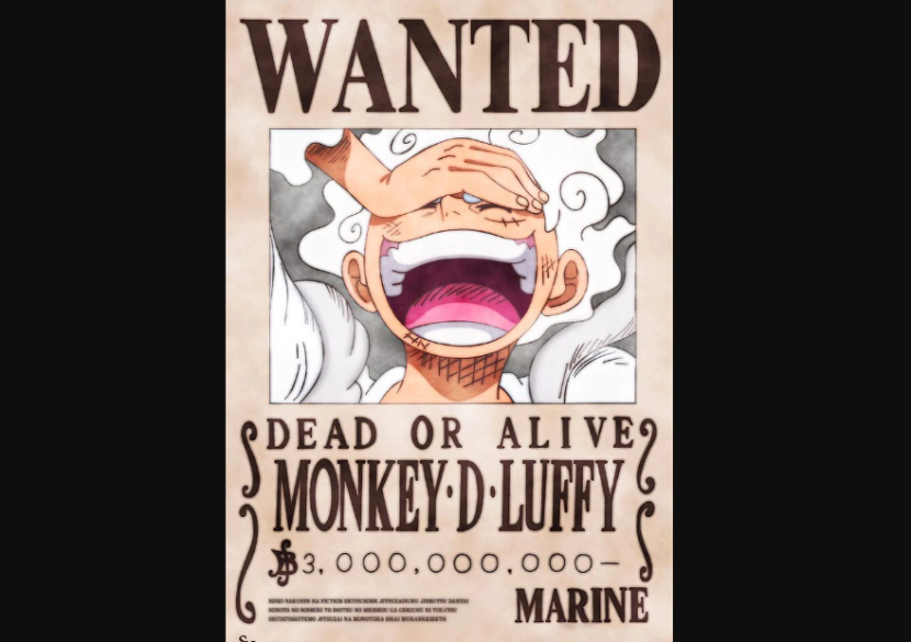 Poster buronan Monkey D Luffy. Luffy yang sudah menjadi Yonko, kini mendeklarasikan Wano sebagai salah satu wilayah dalam perlindungannya. Foto: Anime Devta