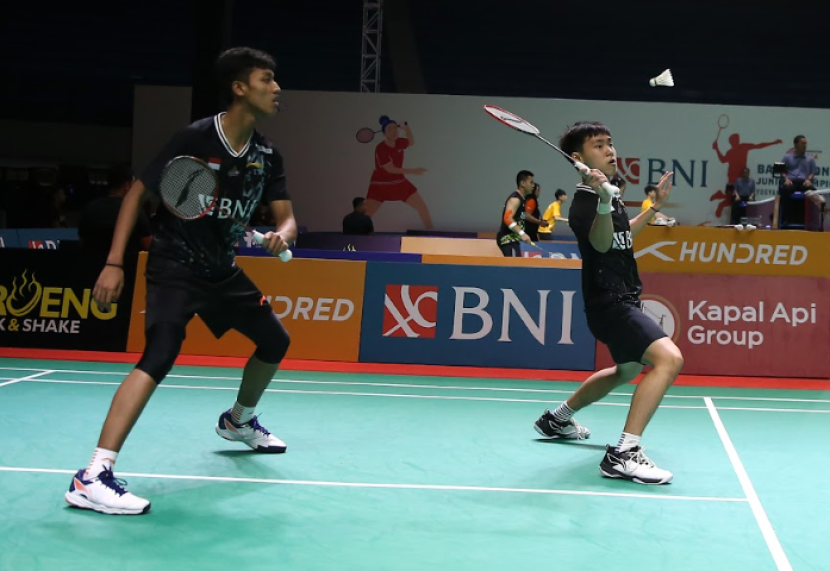 Empat pasangan ganda putra Indonesia memenangkan pertandingan di Kejuaraan Asia Junior 2023. Salah satunya Muhammad Al Farizi/Nikolaus Joaquin.