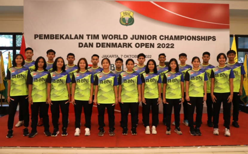 Tim bulutangkis junior Indonesia.