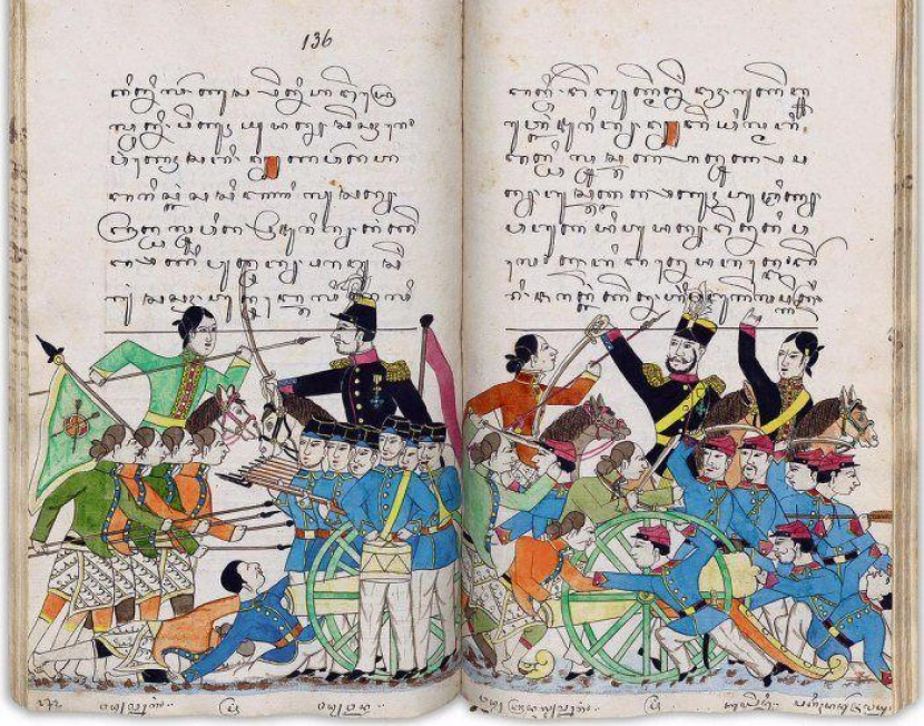 Suasana perang Jawa yang dilustrasikan pada buku Babad Dipanegara versi Kedung Kebo. (istimewa).