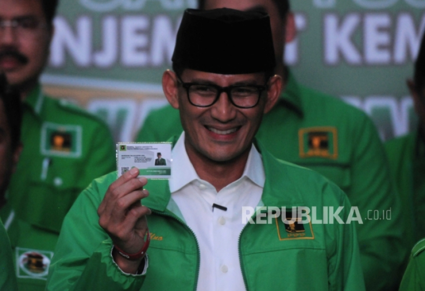 Sandiaga Uno resmi menjadi kader PPP, siap menjadi cawapres, tapi mengaku ikhlas jika sudah susah payah gabung PPP lantas tidak dicawapreskan (foto: putra m akbar/republika)