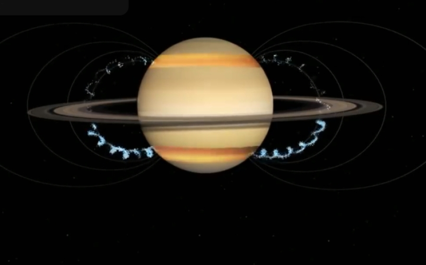 Ilustrasi bagaimana planet Saturnus yang terus kehilangan cincinnya. Cincin terdalam menghilang dan turun menjadi hujan ke planet ini, diikuti dengan oleh cincin terluar. Gambar: NASA/Cassini/James O'Donoghue