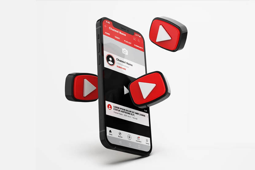 Logo Youtube di smartphone.