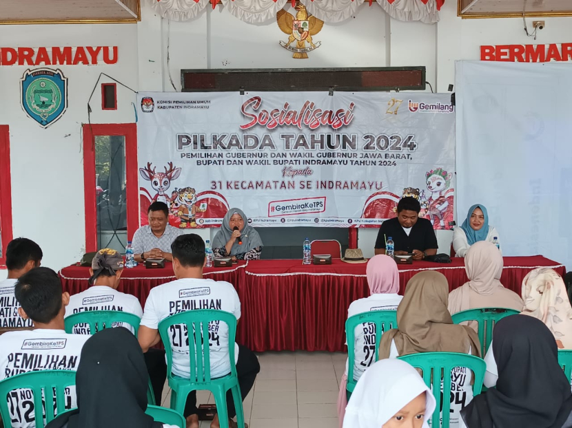 KPUD Kabupaten Indramayu menggelar sosialisasi Pilkada Serentak 2024. Melalui sosialisasi diharapkan angka partisipasi masyarakat menjadi meningkat. (Dok. Istimewa)