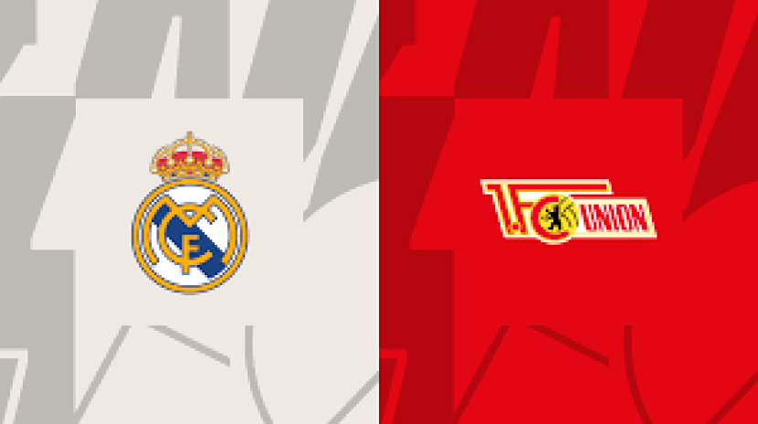 Logo Real Madrid (kiri), Union Berlin (kanan). Foto: DAZN