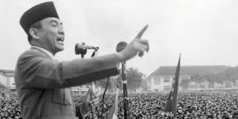 Presiden pertama RI, Ir Soekarno. Indonesia menjadi negara yang paling keras menentang penjajahan yang dilakukan<a href=