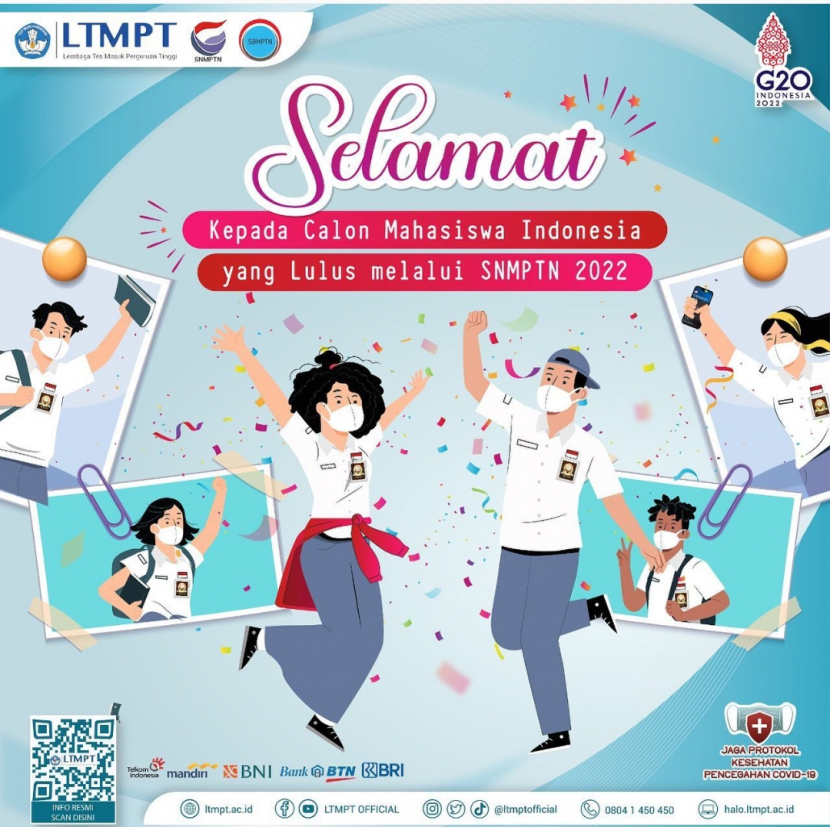 Ucapan selamat kepada Calon Mahasiswa Indonesia yang lolos melalui SNMPTN 2022.