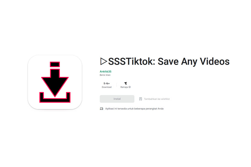 Ilustrasi download SssTikTok di Google.
