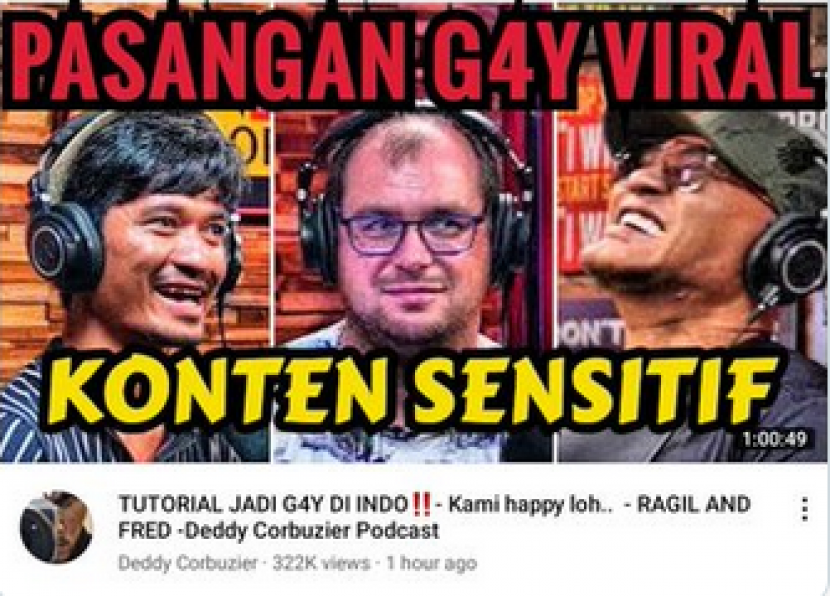 Thumbnail Podcast Deddy Corbuzier. Youtuber Deddy Corbuzier panen hujatan hingga kehilangan 8 juta follower karena mengundang artis TikTok pasangan gay Ragil Mahardika dan Fred ke podcastnya. Foto: tangkapan layar.