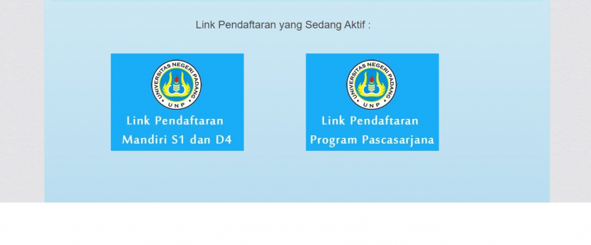 Pendaftaran jalur mandiri prestasi Universitas Negeri Padang (UNP) berlangsung 13 Mei hingga 30 Juni 2022. Foto  :  spmb.unp.ac.id