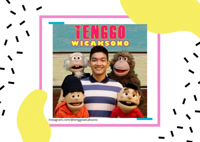 Dosen Radit Vent menampilkan pertunjukan ventriloquism dan stand-up comedy di panggung