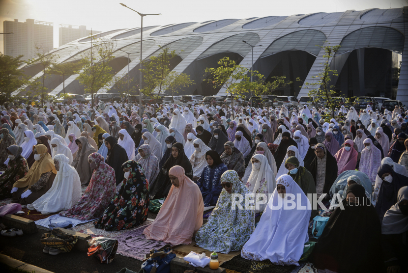 ilustrasi jamaah shalat Idul Adha