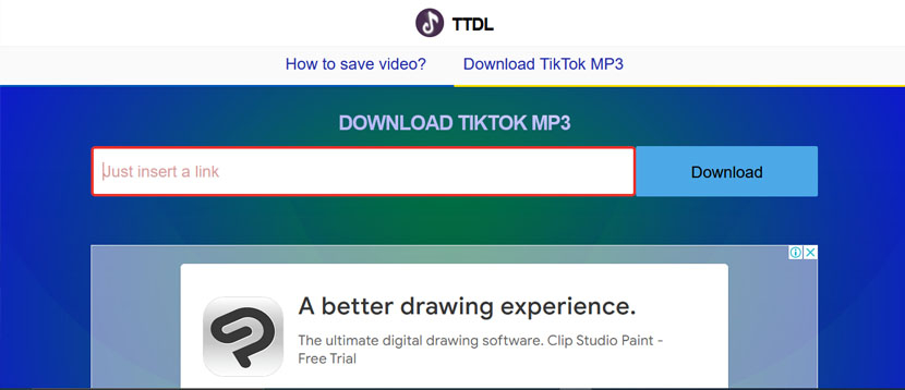 Laman download TikTok MP3 di situs web tiktokdownload.online
