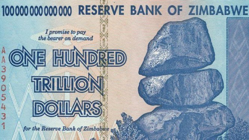 Mata uang 100 triliun dolar Zimbabwe. (istimewa)