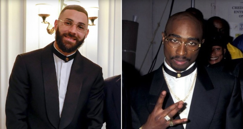 Karim Benzema (kiri) dan Tupac Shakur (Twiter/@totalcristiano)