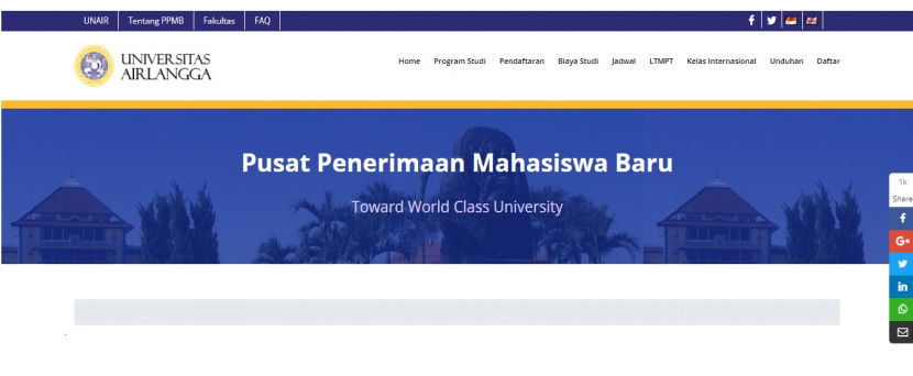 Universitas Airlangga membuka dua jenis seleksi mandiri jenjang Sarjana dan Vokasi yakni reguler dan kemitraan. Foto : ppmb.unair.ac.id