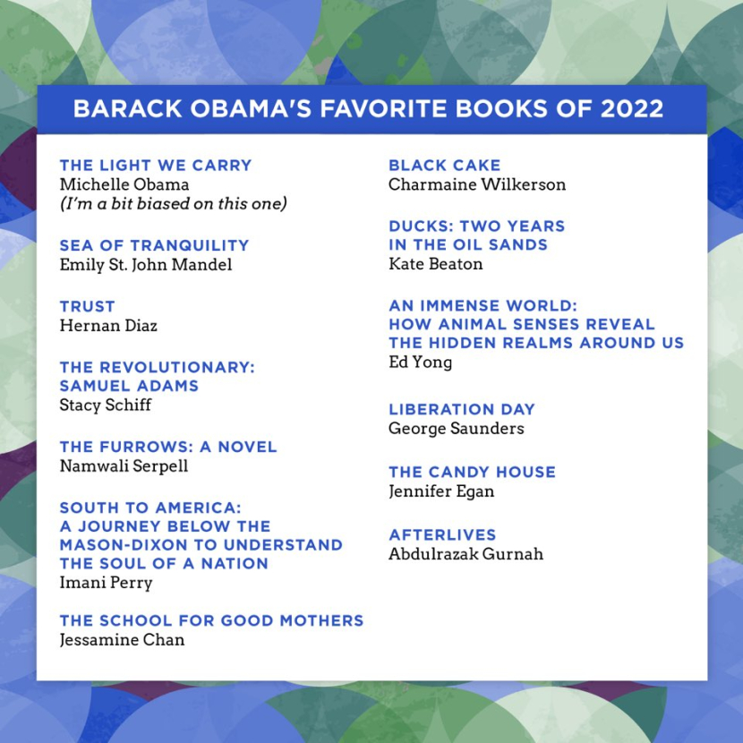 Daftar buku yang digemari Obama 2022. Foto: Twitter Obama