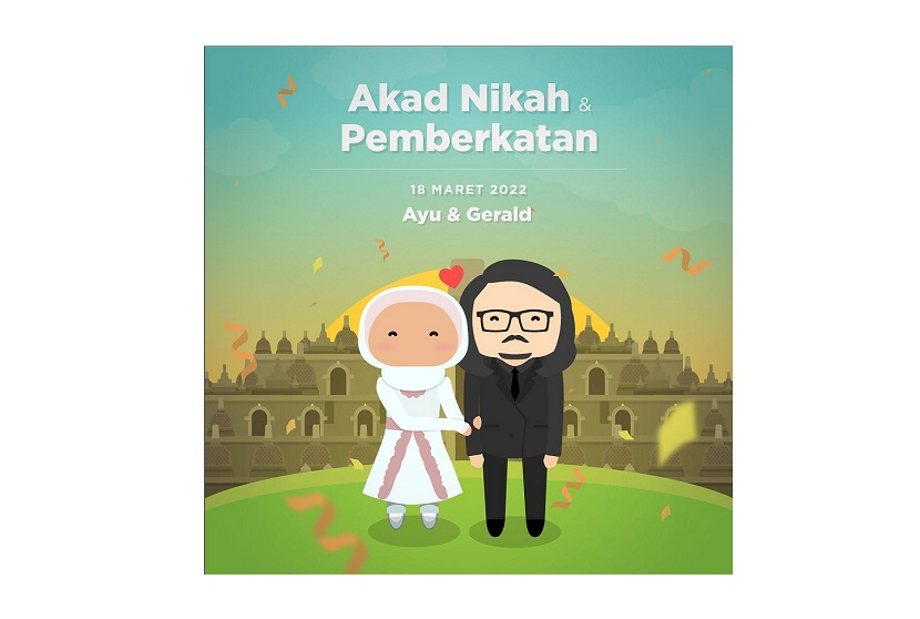 Akad Nikah dan Pemberkatan Ayu dan Gerald. Foto: Instagram.